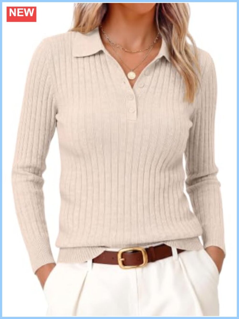 Oversized Ribbed Knit Sweater Long Sleeve V-Neck Pullover